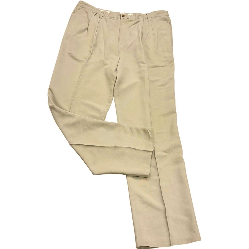 Baracuta Beige Pure Silk Pleated Dress‎ Pants - Picture 8 of 8